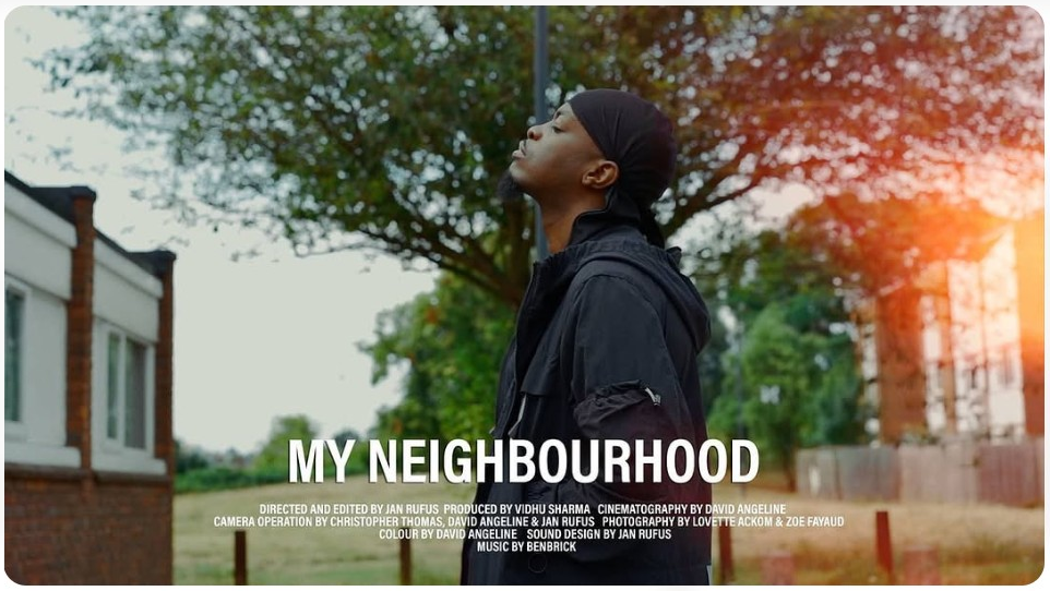 My Neighbourhood film still, credited: Produced by Vidhu Sharma
